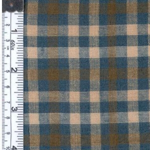 Picture of Textile Creations 1341 Rustic Woven Fabric- 0.25 Check Blue- Khaki And Natural- 15 yd.