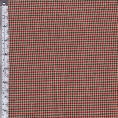 Picture of Textile Creations RW0048 Rustic Woven Fabric- Natural Check Red And Green- 15 yd.