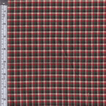 Picture of Textile Creations RW0143 Rustic Woven Fabric&#44; Micro Plaid Green&#44; Black And Wine&#44; 15 yd.