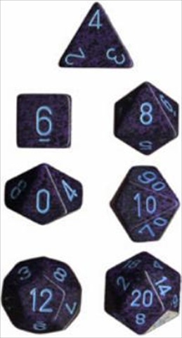 Picture of Chessex Manufacturing 25307 Cobalt Speckled Polyhedral Dice Set Of 7