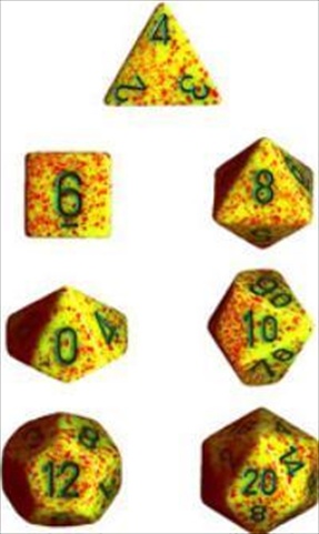 Picture of Chessex Manufacturing 25312 Lotus Speckled Polyhedral Dice Set Of 7