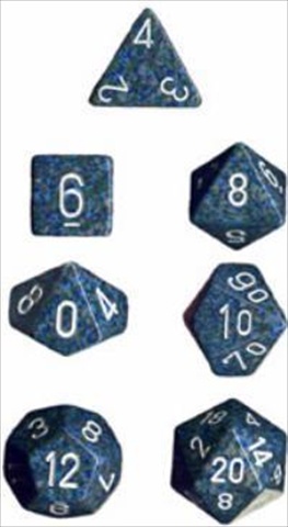 Picture of Chessex Manufacturing 25316 Sea Speckled Polyhedral Dice Set Of 7
