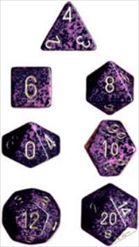 Picture of Chessex Manufacturing 25317 Hurricane Speckled Polyhedral Dice Set Of 7