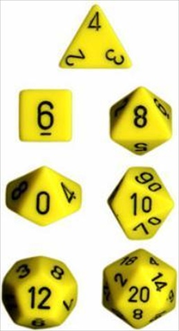 Picture of Chessex Manufacturing 25402 Opaque Yellow With Black Polyhedral Dice Set Of 7