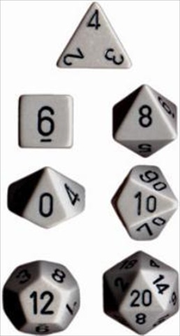 Picture of Chessex Manufacturing 25410 Opaque Dark Grey With Black Polyhedral Dice Set Of 7