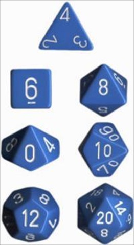 Picture of Chessex Manufacturing 25416 Opaque Light Blue With White Polyhedral Dice Set Of 7