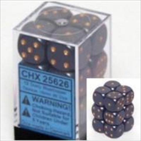 Picture of Chessex Manufacturing 25626 Opaque Dusty Blue With Copper - 16 mm Six Sided Dice Set Of 12