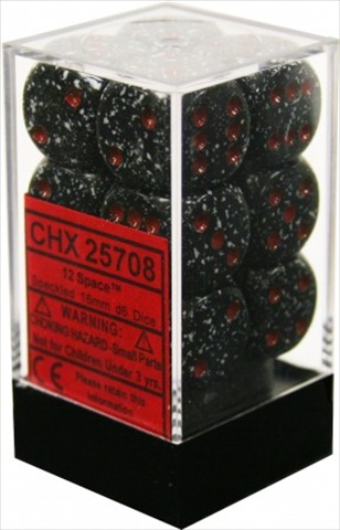 Manufacturing 25708 Space Speckled - 6 Sided 16 mm Dice Set Of 12