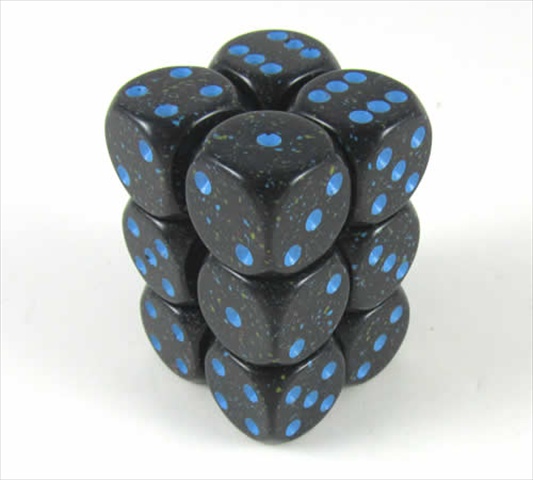 Manufacturing 25738 Bluestars Speckled - 6 Sided 16 mm Dice Set Of 12