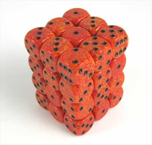 25903 Fire Speckled - 6 Sided 12 mm Dice Set Of 36