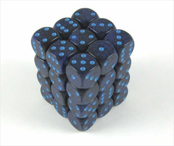 Picture of Chessex Manufacturing 25907 Cobalt Speckled - 6 Sided 12 mm Dice Set Of 36