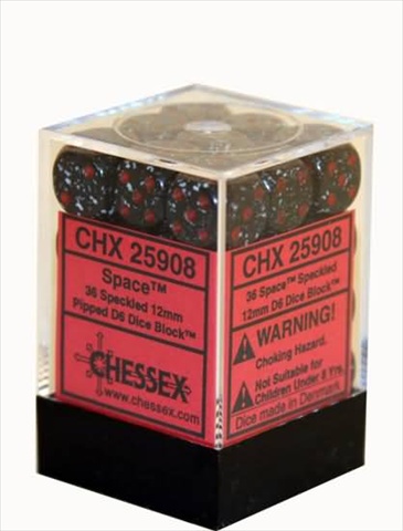 Manufacturing 25908 Space Speckled - 6 Sided 12 mm Dice Set Of 36