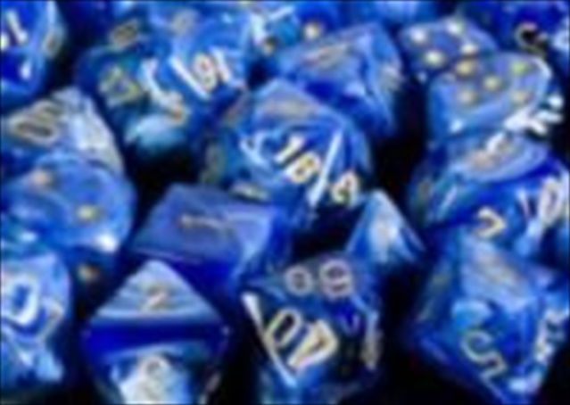 Manufacturing 27436 Vortex Blue With Gold Numbers Dice Set Of 7