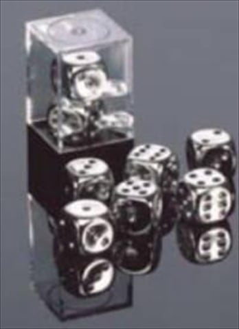 Picture of Chessex Manufacturing 29007 16 mm Silver D6 Dice Set Of 2