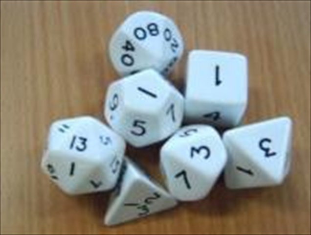 Koplow 5859 Jumbo Tube White With Black Dice Set 7