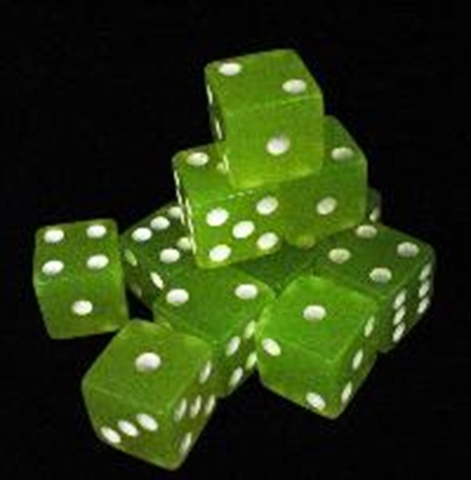 Koplow 8608 D6 Cube 16 mm Glow Lemon With White Bag - 12