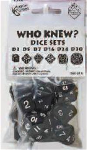 Koplow 17920 Black Special Who Knew 6 Dice Set