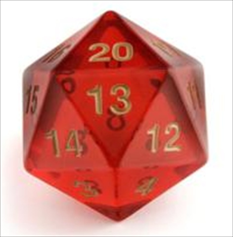 Koplow 17970 55 mm Ruby Gold Countdown D20 Transparent
