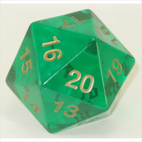 Koplow 18219 55 mm Emerald Gold Countdown D20 Transperent