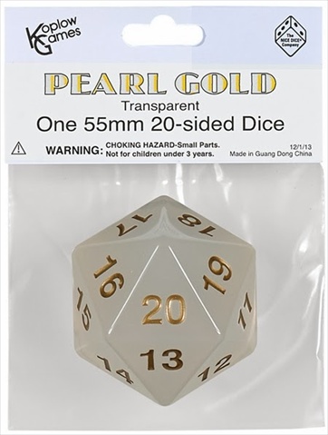 Koplow 18671 55 mm Pearl Gold Countdown D20 Transparent
