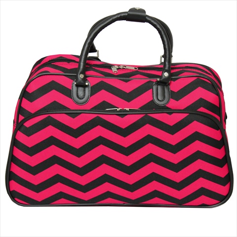 Picture of All-Seasons 812014-165B-F 21 in. ZigZag Carry-On Shoulder Tote Duffel Bag- Black Raspberry
