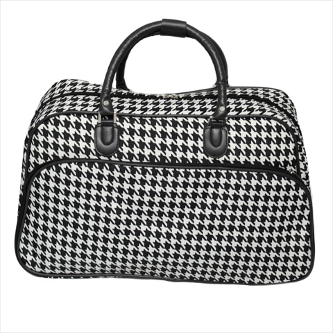 Picture of All-Seasons 812014-606-B-W 21 in. Houndstooth Print Carry-On Shoulder Tote Duffel Bag&#44; Black Trim