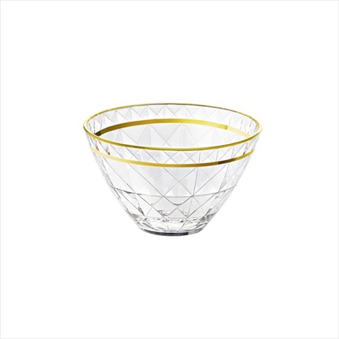 Picture of Majestic Gifts E65276-US Carre 5.5 in. High Quality Glass Individual Bowl With Gold Rim