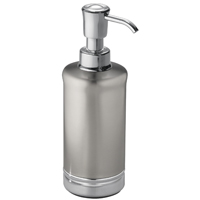 InterDesign 76350 York Metal Soap Pump - Silver/Black - 8 oz - Stylish & Durable Design