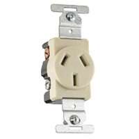 805V-BOX Ivory Commercial Single Receptacle Outlet 20A, 3 Wire