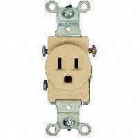 817V-BOX 15 Amp 125 Volt 3 Wire Ivory Single Receptacle