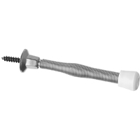 National Hardware Steel Satin Nickel Silver Spring Door Stop Mounts to wall .75 in.