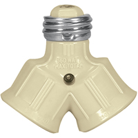 Ivory 2 Socket Lampholder Adapter