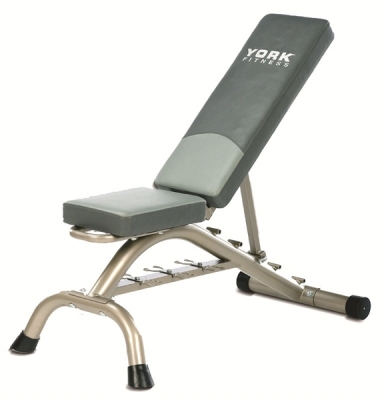 Picture of York Barbell 45071 Multi Position Fitness Bench with Fitbell Storage - Silver Frame