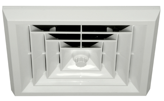 White Square Ceiling Diffuser with 6 in. Boot