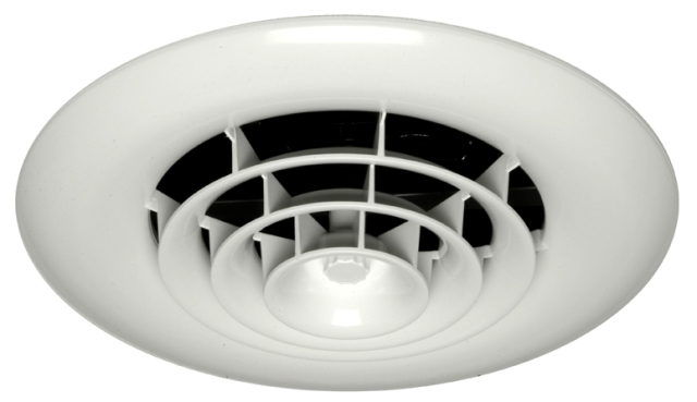 White Round Ceiling Diffuser with 6 in. Boot
