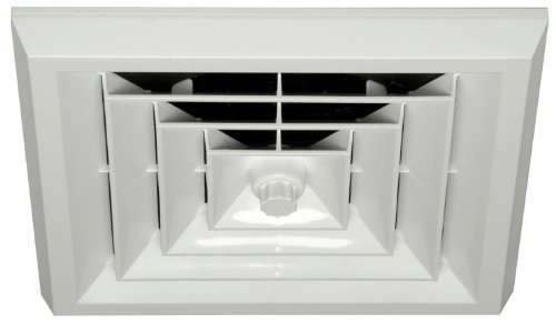 White Square Ceiling Diffuser with 6 in. Boot and Rotary Damper