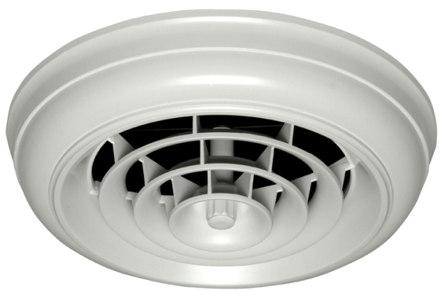 White Round Capital Crown Ceiling Diffuser with 6 in. Boot