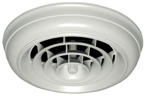 White Round Capital Crown Ceiling Diffuser and 6 in. Boot with Rotary Damper -  Hot House Designs, HO2588932