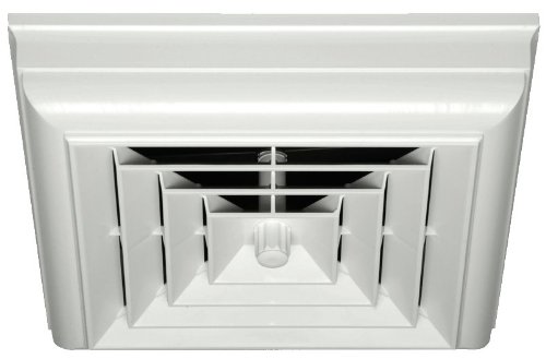 HT-CCG6B-S1D White Square Capital Crown Ceiling Diffuser and 6 in. Boot with Rotary Damper
