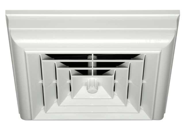 White Square Capital Crown Ceiling Diffuser and 6 in. Boot