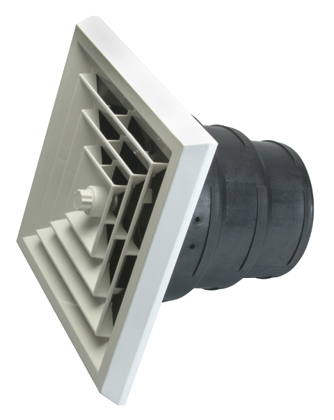 White Square Ceiling Diffuser and 8-7-6 in. Reducing Boot