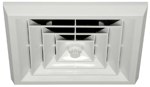 White Square Ceiling Diffuser 8-7-6 in. Reducing Boot and Rotary Damper -  Hot House Designs, HO2588934