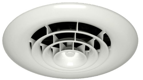 White Round Ceiling Diffuser 8-7-6 in. Reducing Boot and Rotary Damper -  Hot House Designs, HO2588936