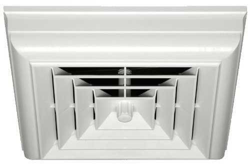 White Square Capital Crown Ceiling Diffuser 8-7-6 in. Boot & Rotary Damper -  Hot House Designs, HO2588937