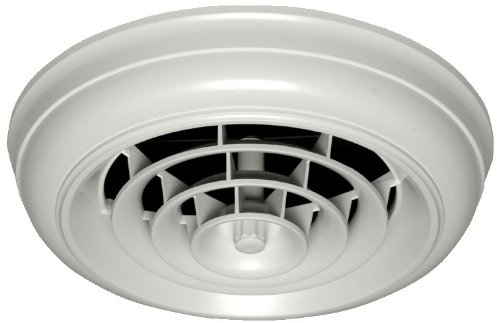 White Round Capital Crown Ceiling Diffuser 8-7-6 in. Boot & Rotary Damper -  Hot House Designs, HO2588938