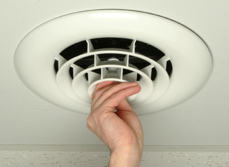 White Round Ceiling Diffuser with 8 in. Boot