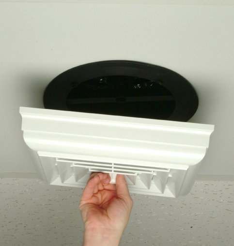 Quick Connect White Square Capital Crown Ceiling Diffuser 8 in. Boot & Butterfly Damper - White - 8in.