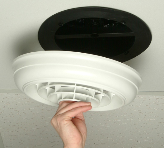 Quick Connect White Round Capital Crown Ceiling Diffuser with 8 in. Boot