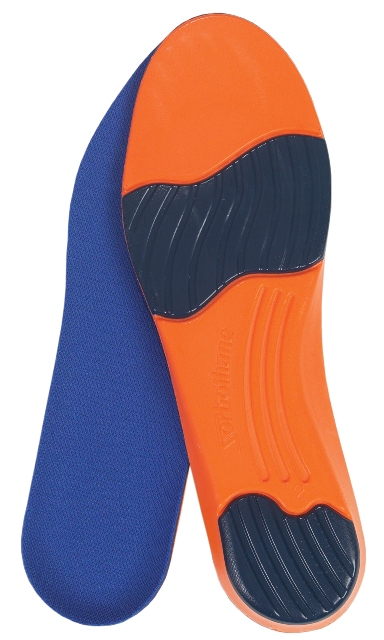 Insole, Fabric Cover, Polyurethane, Sorbothane, Orange/Blue, Men 9-1/2 to 10-1/2, Women 12