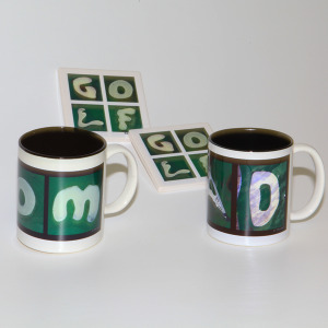 Picture of In the Sand Golf 11 Oz. Mom & Dad Mug û Each With 2 Golf Coasters
